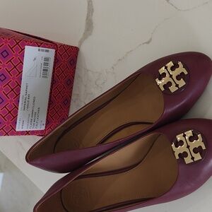 Tory Burch Claire Closed Toe Wedge Calf Leather